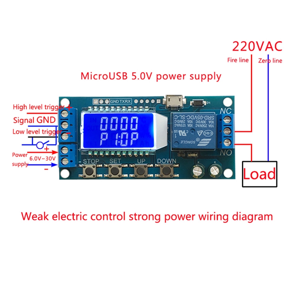 〖Factory Supplier/COD〗Timming Circuit Switch LCD dengan micro USB 5.0V Warna Hitam