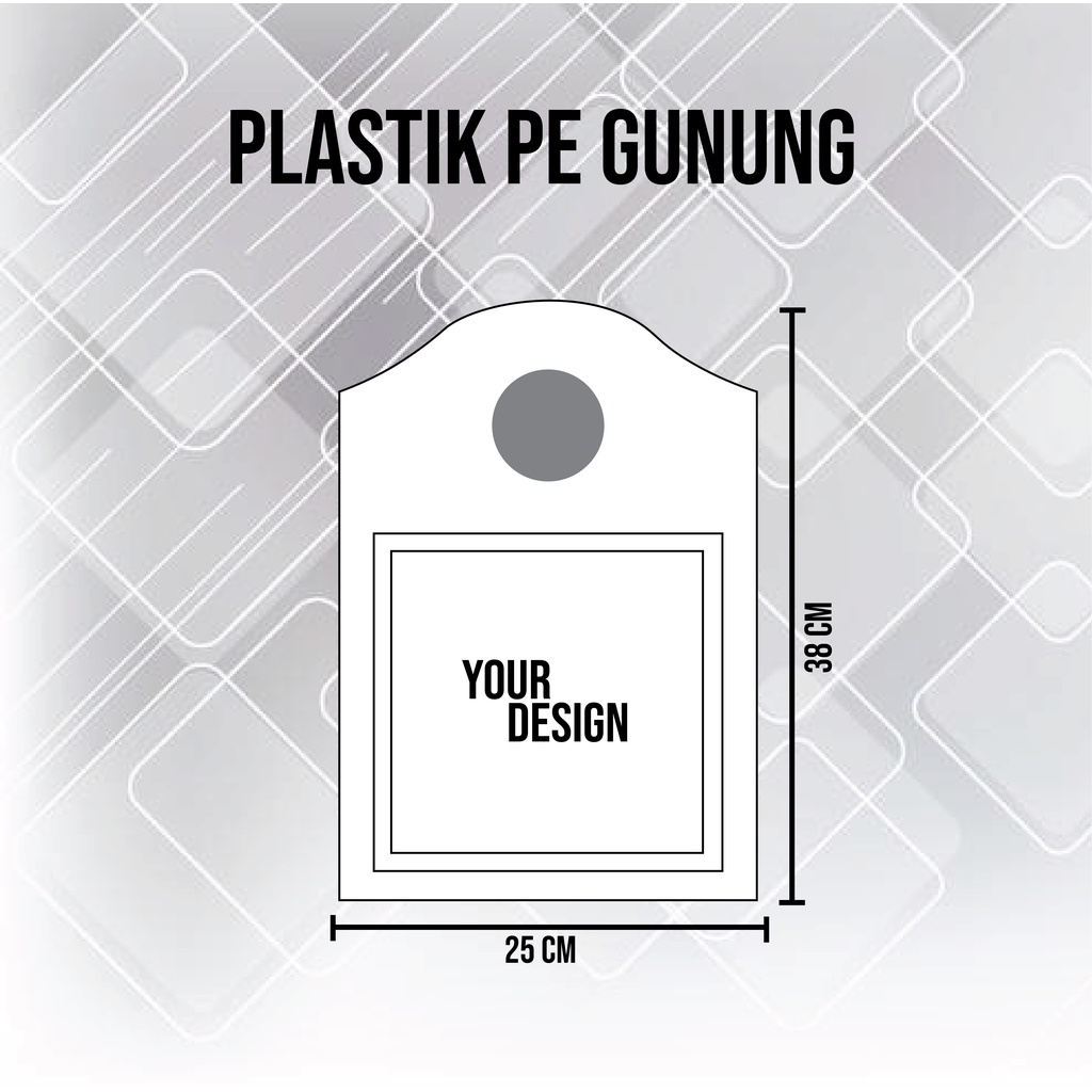 

Sablon pe gunung 25x38cm / custom plastik sablon / sablon packaging murah/ FREE DESAIN