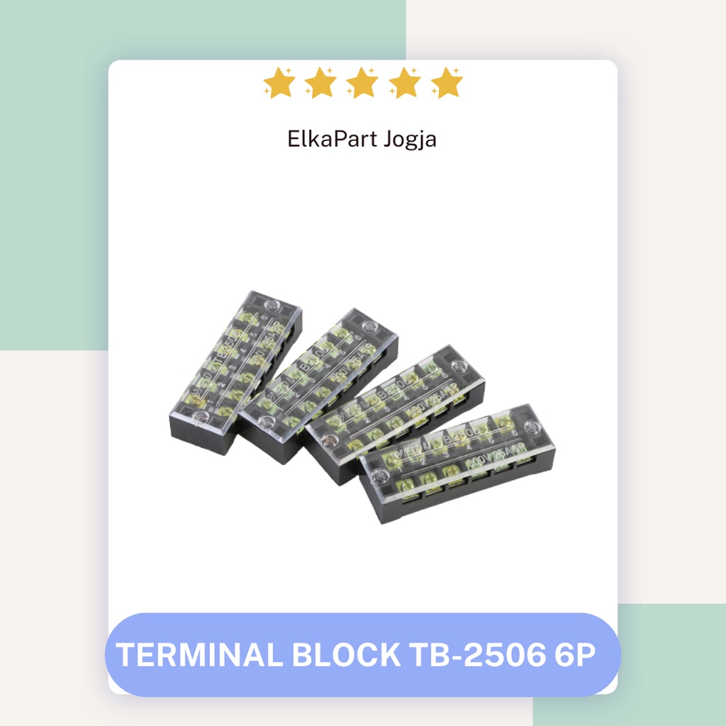 TERMINAL BLOCK TB-2506 Kaca 6 Pole 25A Series 6P 25A TB 2506 TB2506