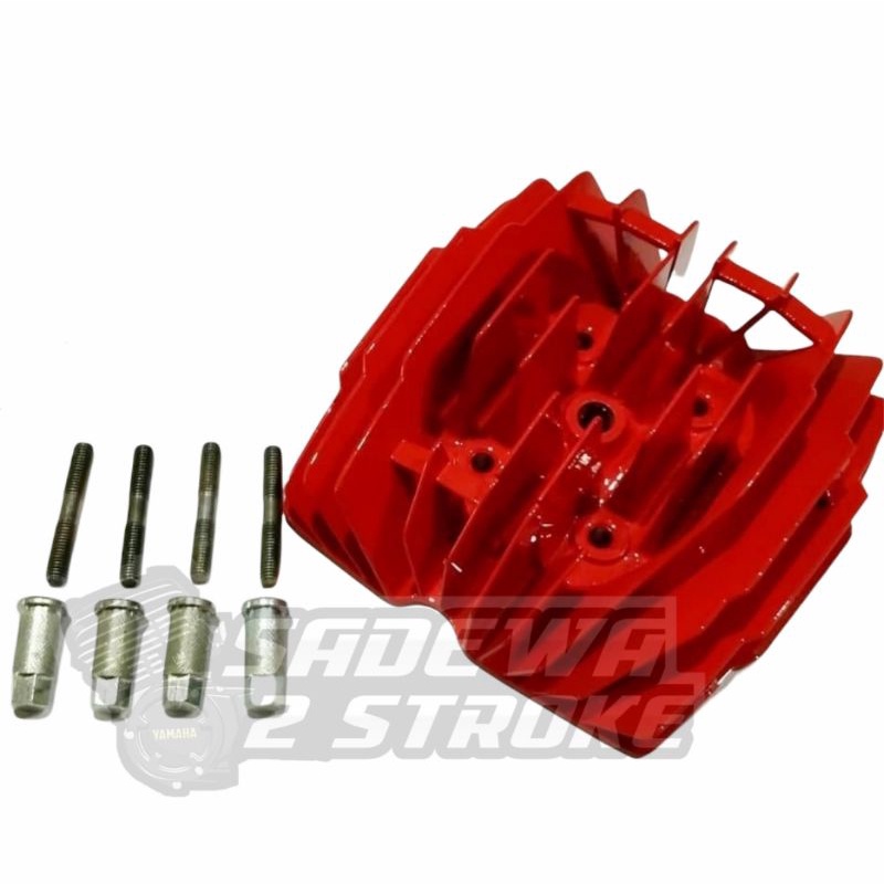 SILINDER HEAD KOP NANAS HEAD BLIMBING RX KING 18G MERAH SET BAUT TANAM DAN MUR NANAS