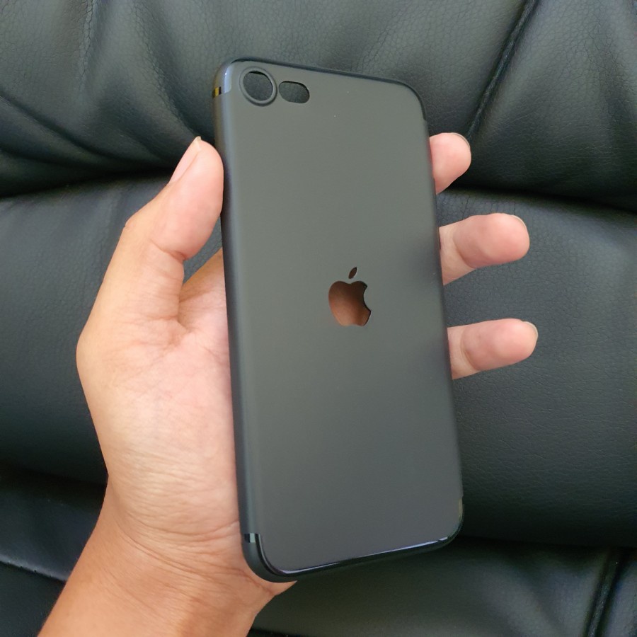 BLACKDOFF Softcase Case iPhone SE 2020 Black Matte Doff Cut Apple Logo