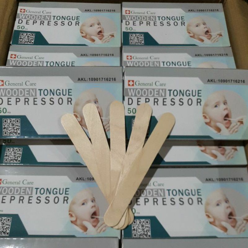 Tong Spatel Kayu / Wooden Tongue Depressor / Spatel Kayu isi 50 pcs