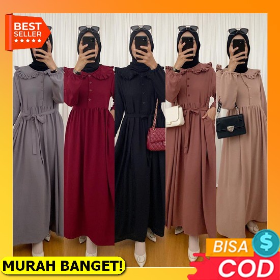 Gamis Warna Putih Gamis Couple Pasangan Terbaru 2022 Lengan Panjang Gamis Remaja Baju Muslim Syar'I 