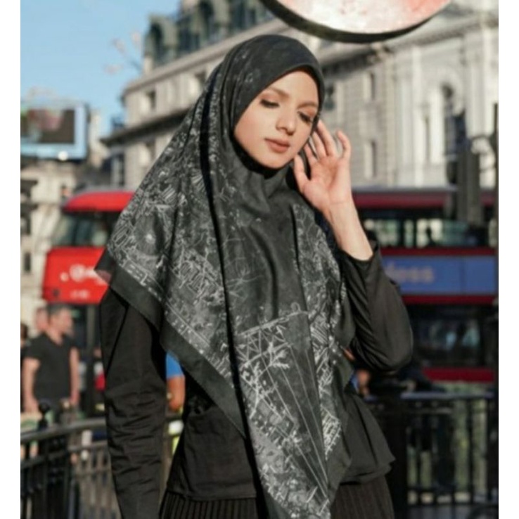 PROMO/HITAM SYARI/ JILBAB VOAL PREMIUM/ GROSIR HIJAB/HIJAB SEGI EMPAT/VOAL MOTIF PREMIUM/ DEENAY KW