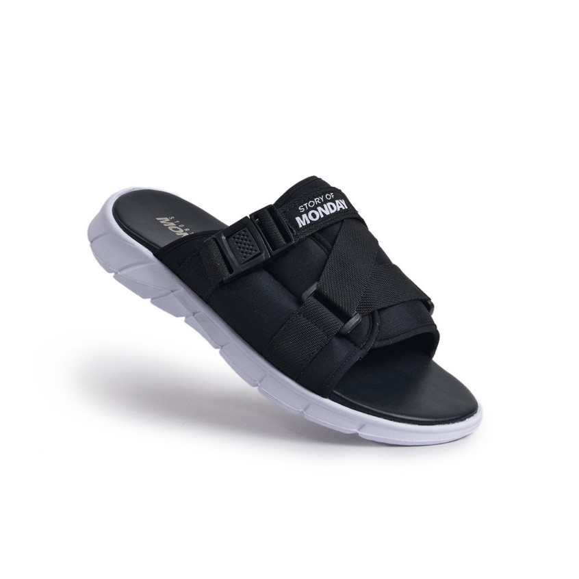 Noko Black | Sandal Gunung Casual Slip Santai Kasual Pria Laki Sendal Footwear Ori | FORIND x Monday