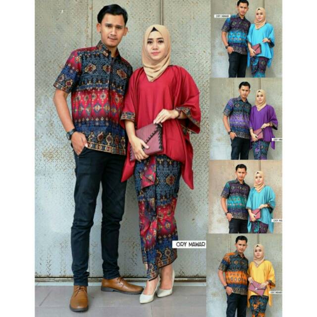 Couple Batik Jumbo Wanita RnB Batwing Murah Wanita Kekinian Sarimbit Lilit Prada Couple Lowo Gradasi