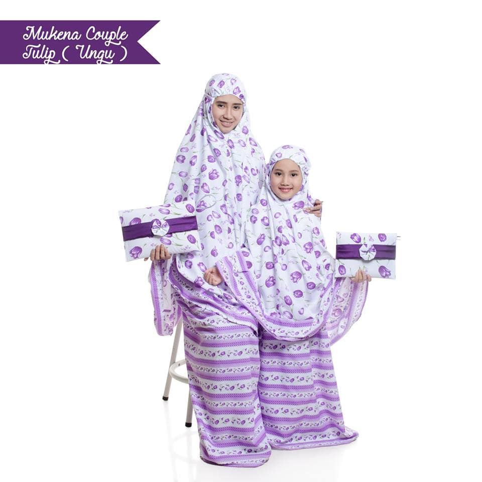 MUKENA BALI TULIP TAS PESTA UNGU DEWASA