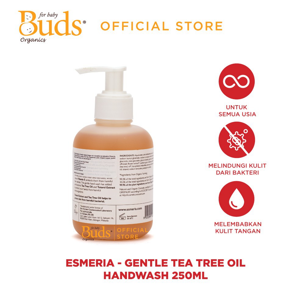 Buds Esmeria Tea Tree Handwash 250ml Sabun Cuci Tangan