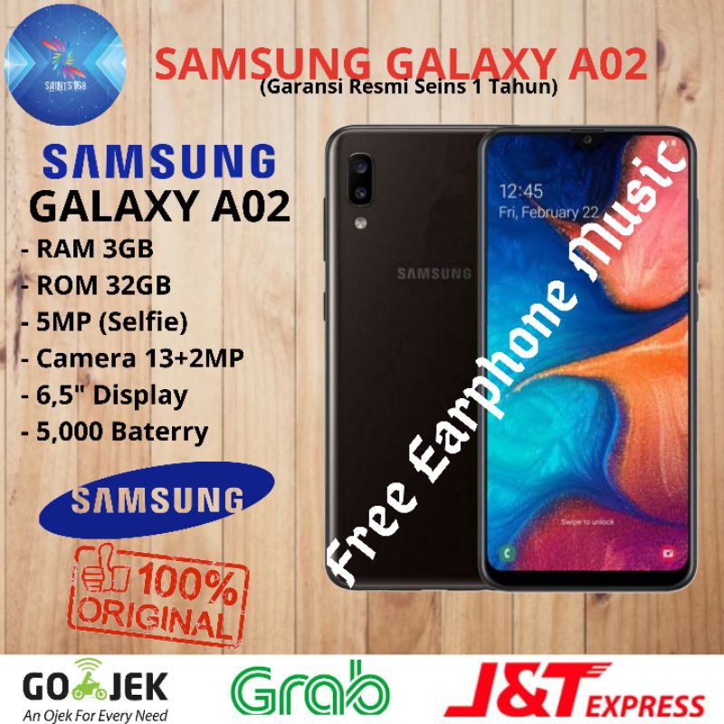 Samsung Galaxy A02 Ram 3GB Rom 32GB 3/32 Garansi Resmi Samsung 1 Tahun