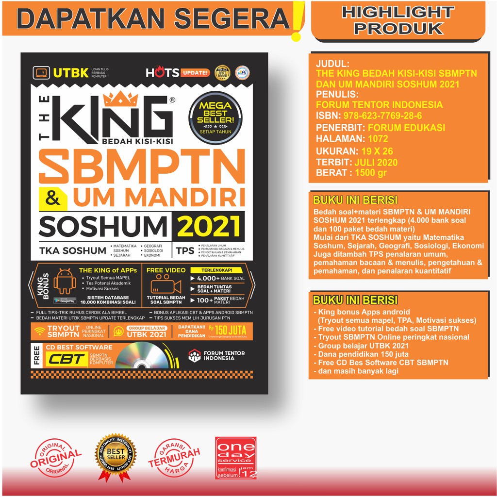 Buku Sbmptn Tps Utbk Sbmptn The King Bedah Kisi Kisi Saintek 2021 Shopee Indonesia
