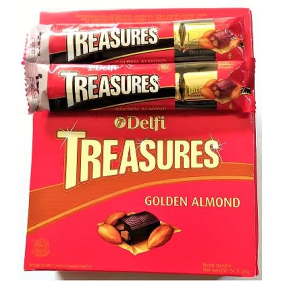 

Cokelat TREASURES Coklat Delfi Treasure gold n white 1 box