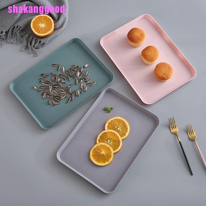 Baki Penyimpanan Buah Dessert Bentuk Persegi Panjang Bahan Plastik Gaya Nordic Untuk Dapur Rumah