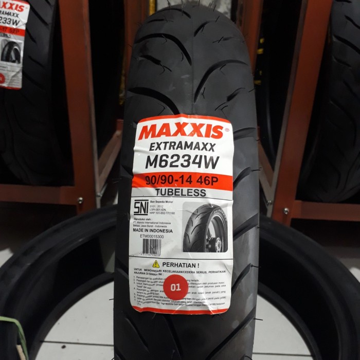 BAN MAXXIS 80/90 90/90 14 EXTRAMAX M6234W BAN MAXXIS DEPAN BELAKANG MOTOR MATIC 90/90 14