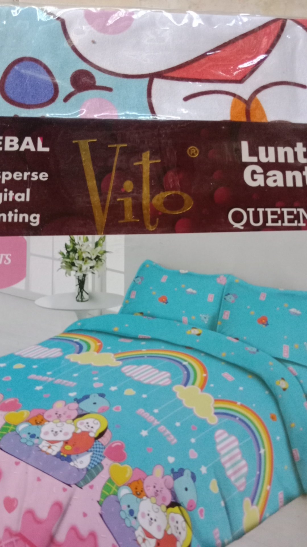 Sprei Bunga Vito Sprei 160 X 200 Sprei Queen Size Bantal 2 Sprei Double No 2 Sprei Katun Halus B2