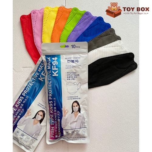 MASKER KF94 -  SUMMIT PERSON - MASKER KF94 KOREA - ISI 10pcs WARNA CAMPUR - Korean Mask KF 94 BEST Q
