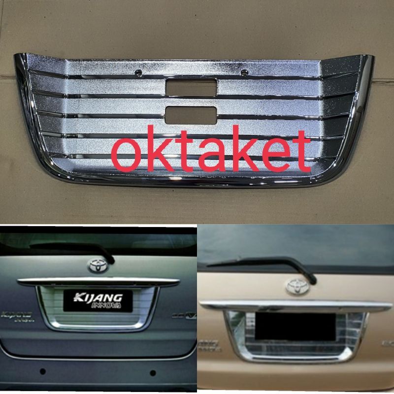 license ornament / tatakan plat nomor Innova lama 2005 2010 2015 chrome