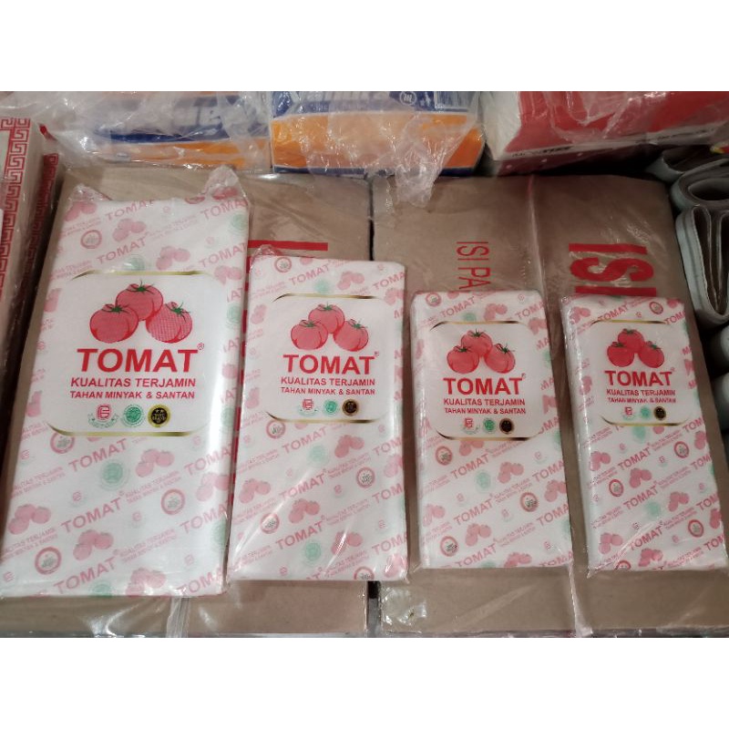 Plastik PE merek TOMAT uk 15x30 - 12x25 - 10x20 - 9x20 satuan