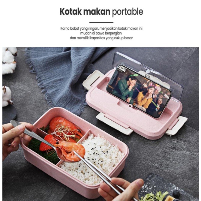 MATOUGUI - Kotak Tempat Makan / Lunch Box / Bpa Free / PP Jerami Gandum / Bento 1000 ML DAN 1500 ML TMK0001