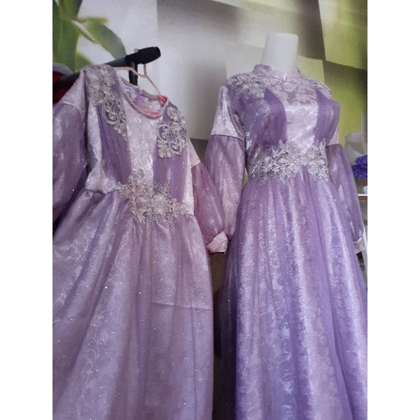gaun lilac...couple ibu dan anak