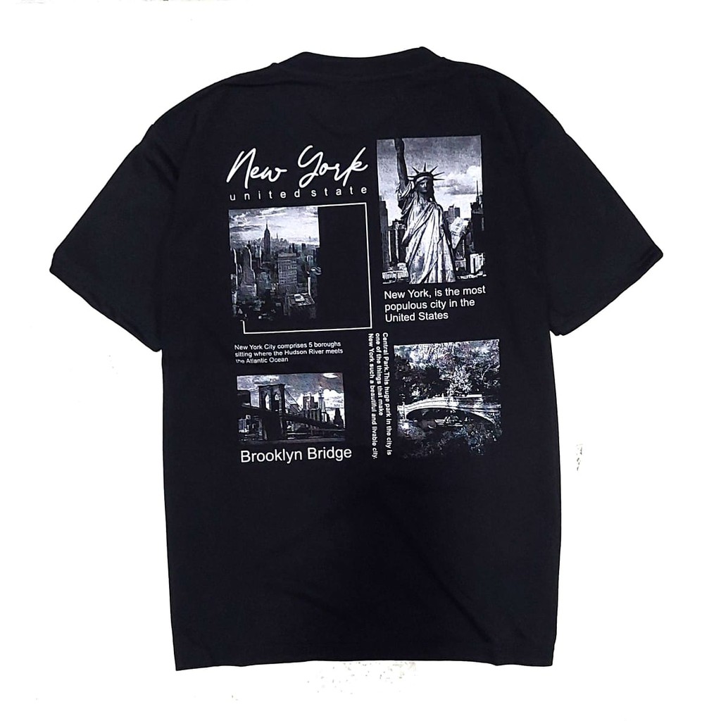 kaos pria/NEW YORK/kaos hitam/1