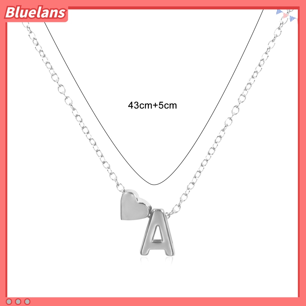 Bluelans Kalung Liontin Bentuk Huruf Bahan Alloy Stainless Untuk Unisex