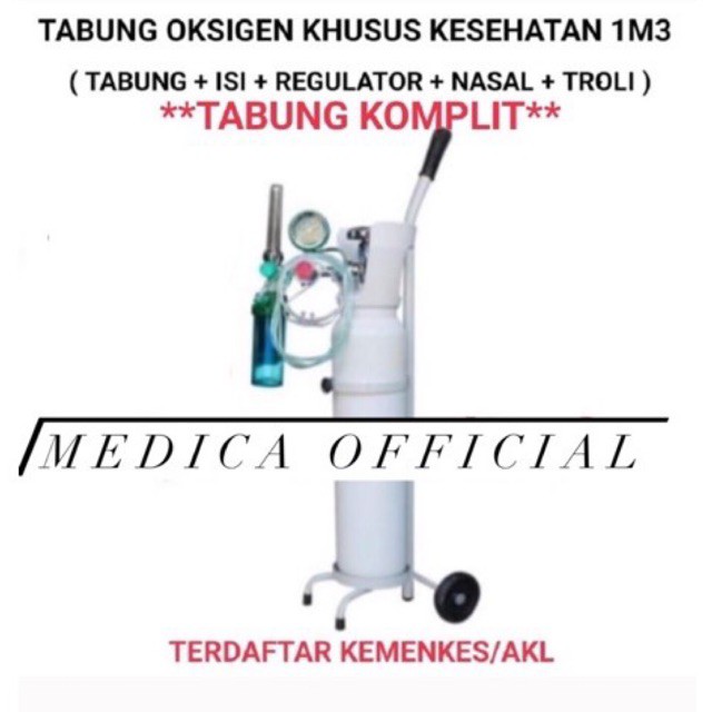 Jual Tabung Oksigen 1m3 Komplit Tabung Oxygenregulator Dan Trolly Troli Trolly Siap Pakai 1 