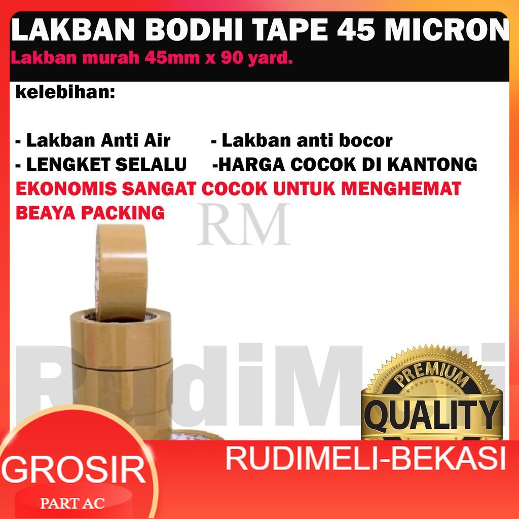 

(HARGA PER PCS)LAKBAN TEBAL /ISOLASI BENING COKLAT UK 2INCH (45 MM X 90 YARD