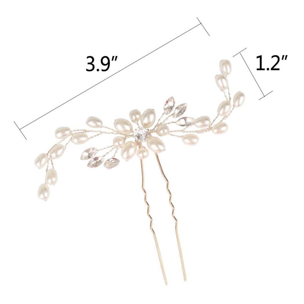 Vintage Wedding Pearl Flower Hairpin Jepitan Rambut Bridal - WD 004