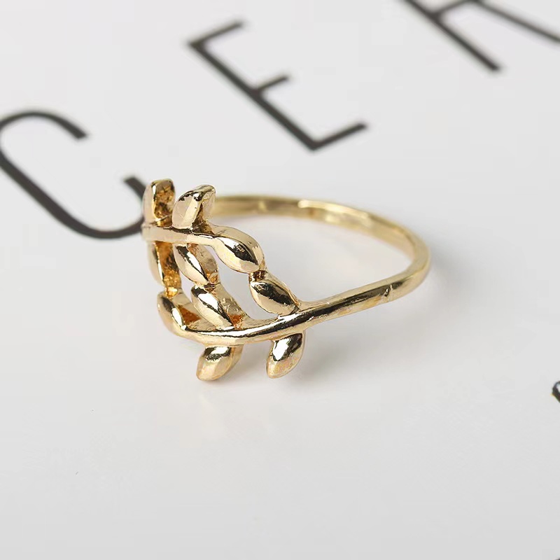 Cincin Wanita Daun Simple Elegan Perhiasan Aksesoris