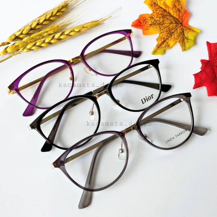 FRAME/BINGKAI KACAMATA/KACAMATA UNGU/KACAMATA ABU/KACAMATA CEWEK/FRAME KACAMATA CAT EYE/GANTI LENSA