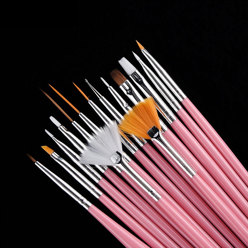 15pcs / Set Kuas Lukis Nail Art Profesional Untuk Dekorasi Manicure Diy