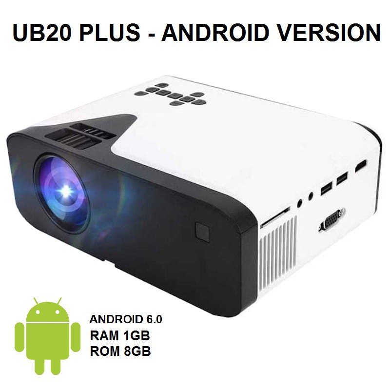 UB-20 Plus - Android 6.0 Portable LED Projector 720P - 3000 Lumens (SMART &amp; ANDROID VERSION)