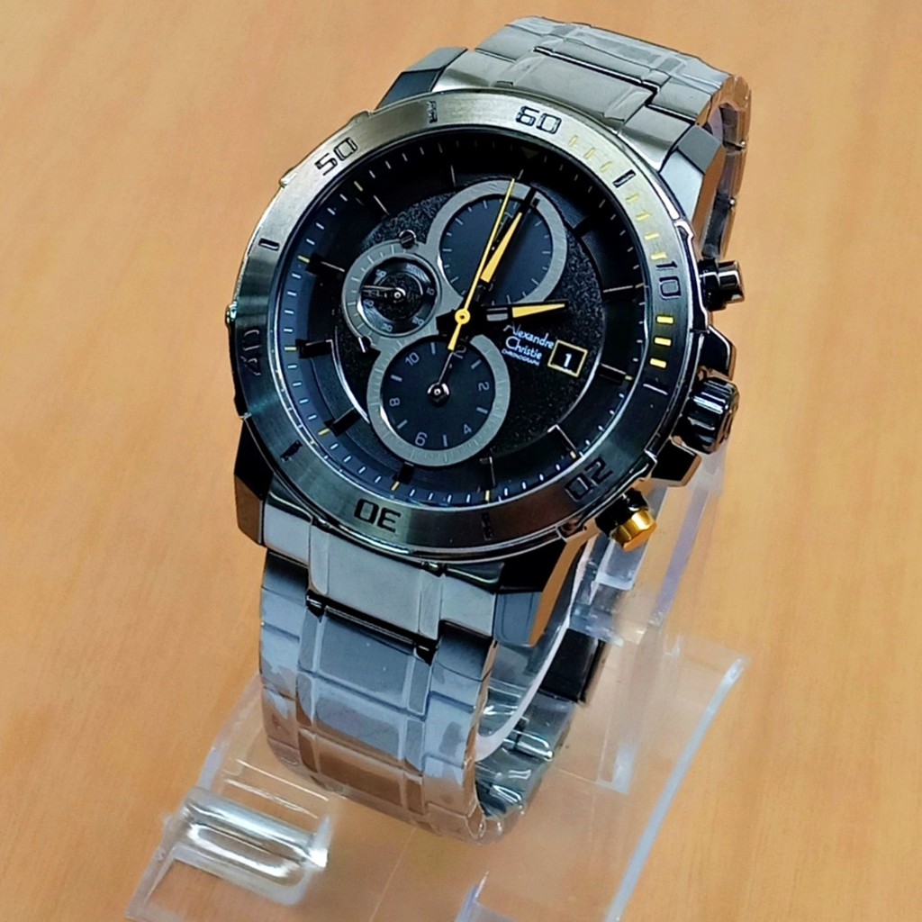 JAM TANGAN ALEXANDRE CHRISTIE AC6470 SLIM BLACK ORIGINAL