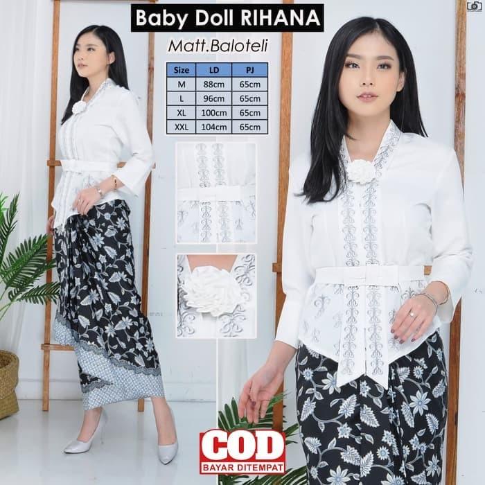 Abay | Atasan Kebaya Kutubaru Rihana / Kebaya Modern / Kebaya Kutubaru Putih