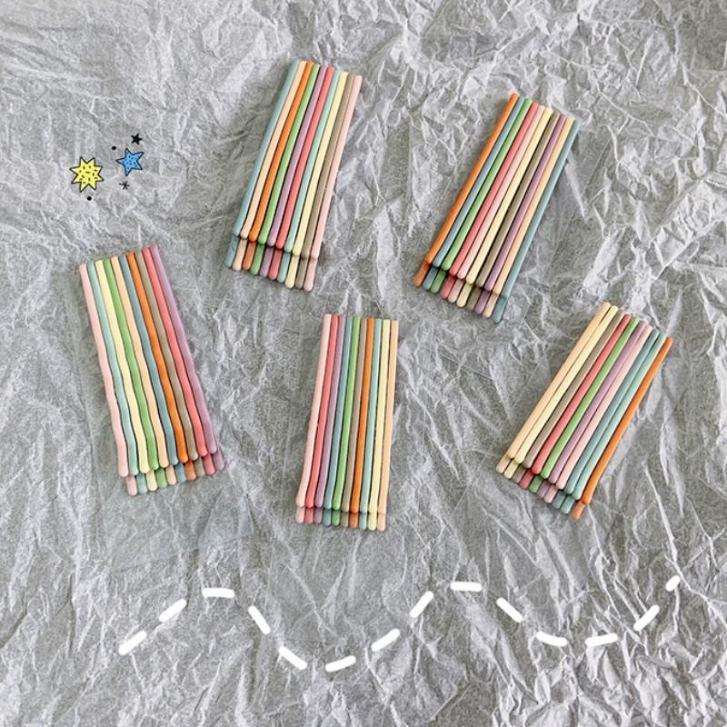 10pcs / Set Jepit Rambut Kecil Warna-Warni Gaya Korea Untuk Wanita