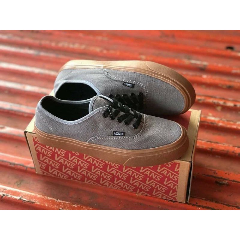 Sepatu Kets Vans Authentic Sol Gum Coklat Pria. 39-43. Grade Ori. Vans Authentic