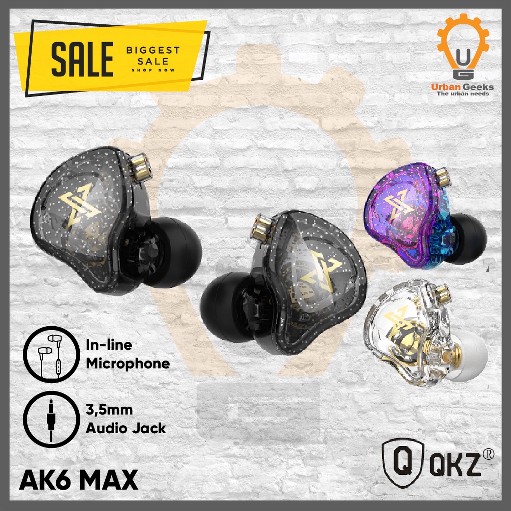 QKZ AK6 MAX Basshead Sport Earphone with Mic alt TRN MT1 KZ EDX Pro