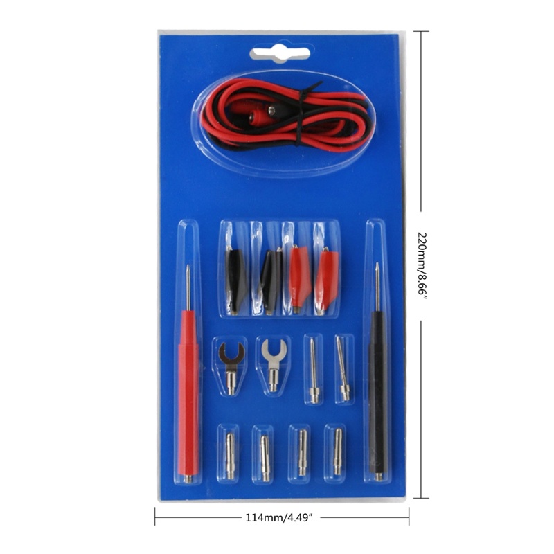 Btsg Multimeter Test Leads Kit Dengan Probe Jarum 4mm Banana Plug Alligator Clip