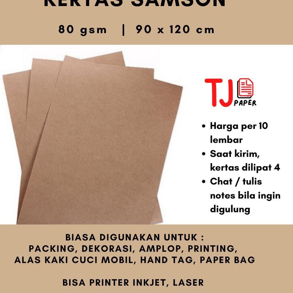 

Big Sale - Kertas Samson Coklat 80 gsm - 90x120 cm - Kertas Packing / Bungkus Paket / Kertas Amplop !!
