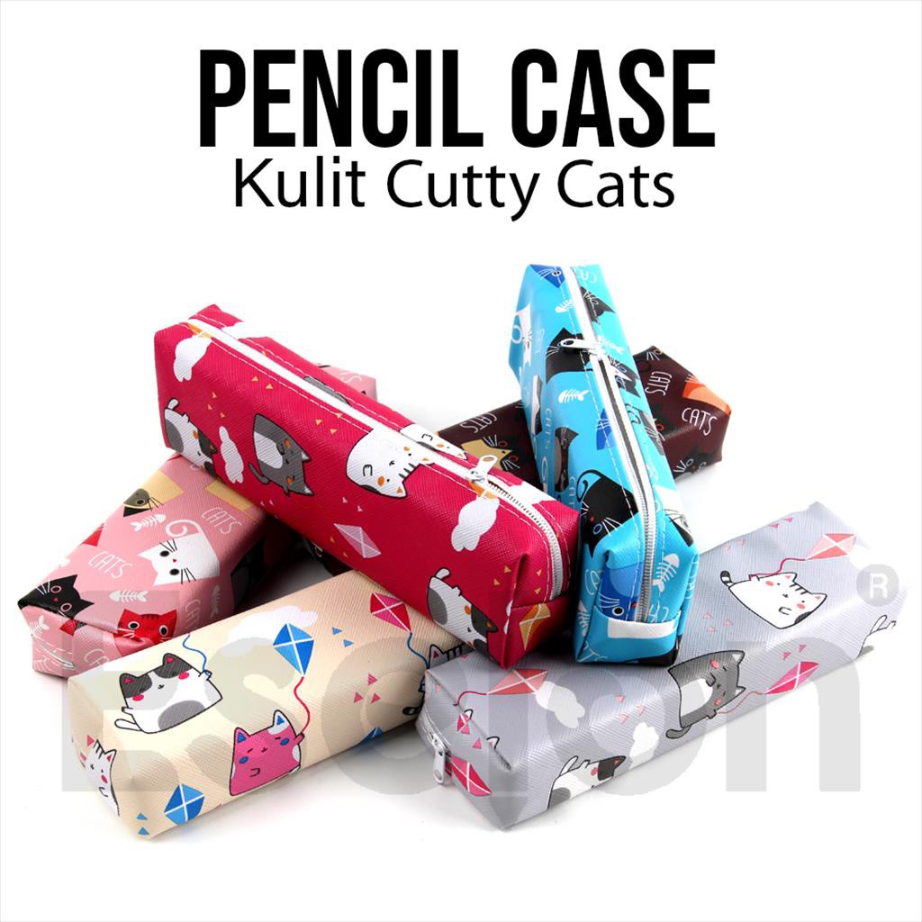 

Tempat Pensil Kulit Cat Fancy / Kotak pensil kucing lucu