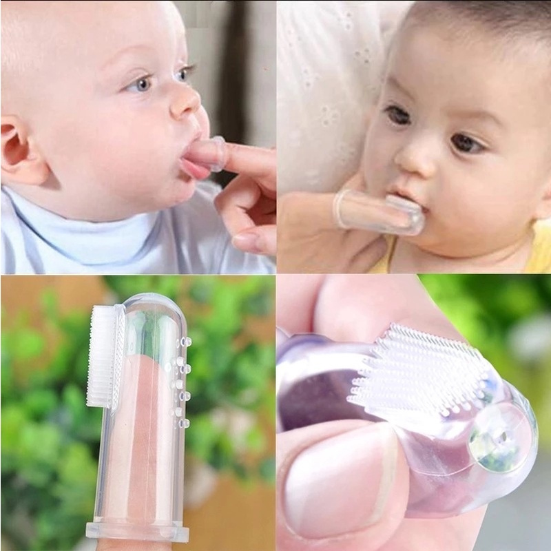 Sikat gigi bayi/Sikat gigi jempol/Bayi Finger Tooth Brush Silikon Jari Baby Newborn Lidah Gusi Silicone Food Grade Lembut  L44