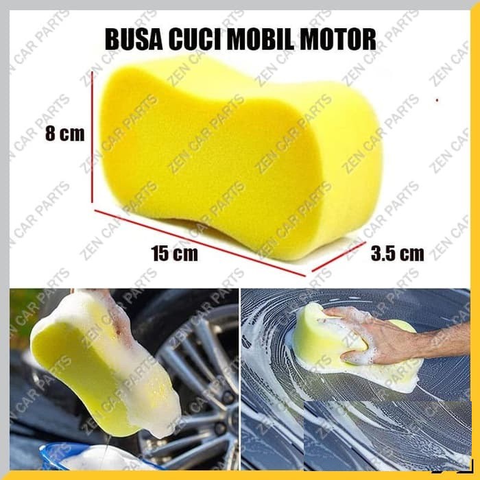 Sponge Busa Cuci Mobil Motor Piring Busa Kuning Foam Wash Tebal Spon