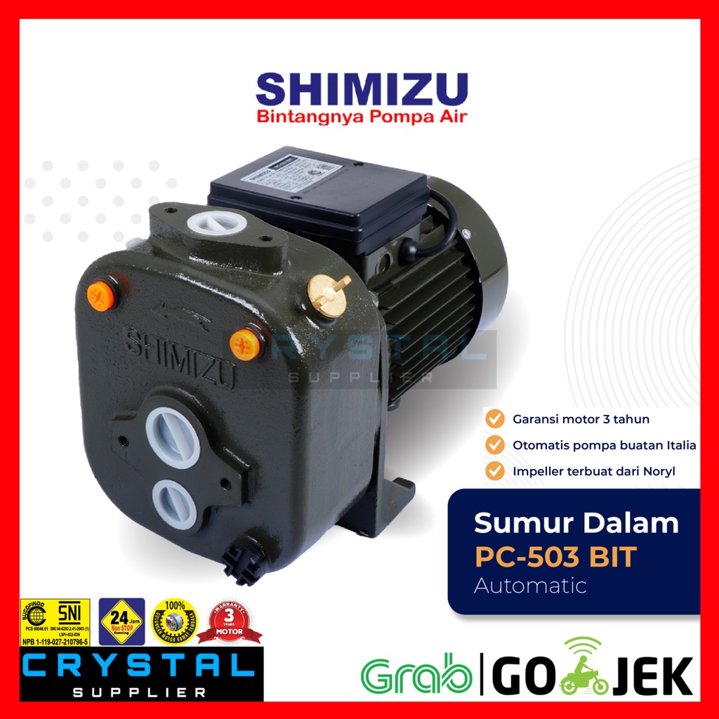 JET PUMP SHIMIZU PC-503 BIT Pompa Air / PC503BIT Sumur Dalam 500 Watt