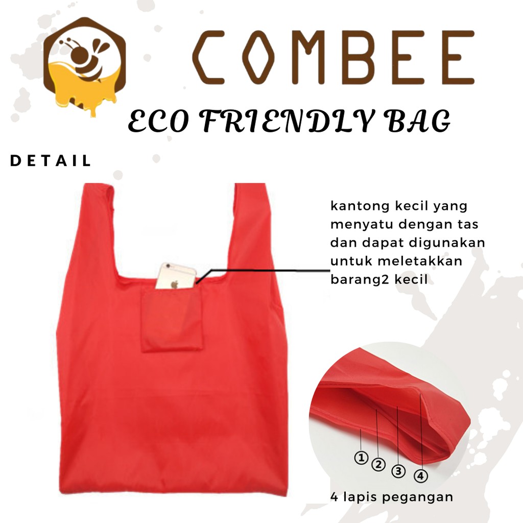 Eco Friendly Bag Polos / Tas Belanja Lipat / Kualitas Tebal