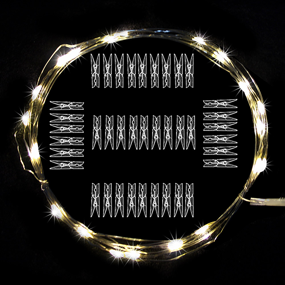 Lampu String Tenaga Baterai Anti Air Dengan Klip Untuk Dekorasi Natal