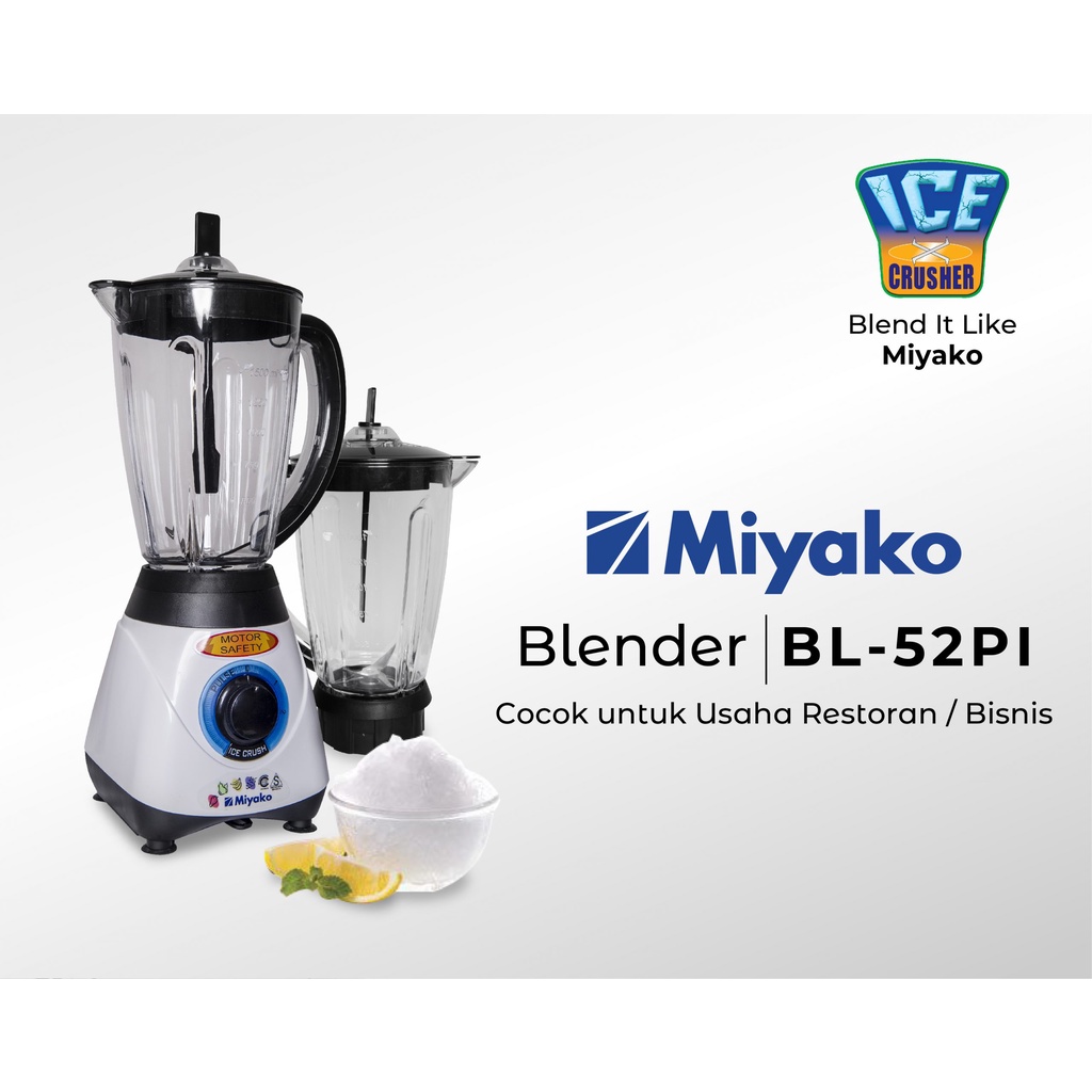 MIYAKO BL-52PI Blender Plastik 2 Gelas Container