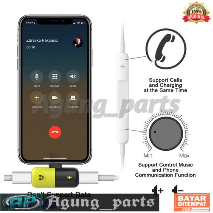 ADAPTOR KAPSUL 2 IN 1 KHUSUS IPHONE 7 / 8 / X