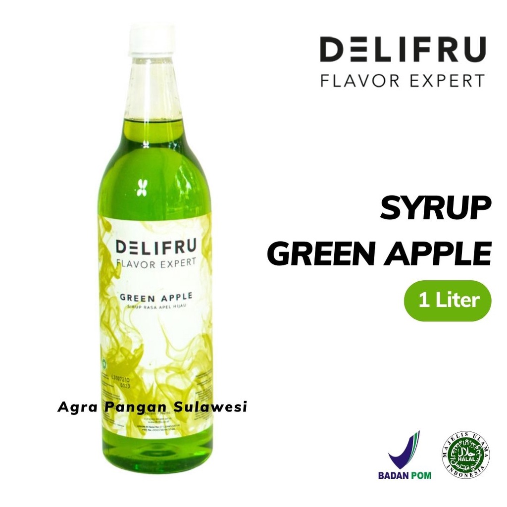 

Syrup GREEN APPLE Apel Hijau Delifru | Sirup Buah Premium 1 L 1000 ml