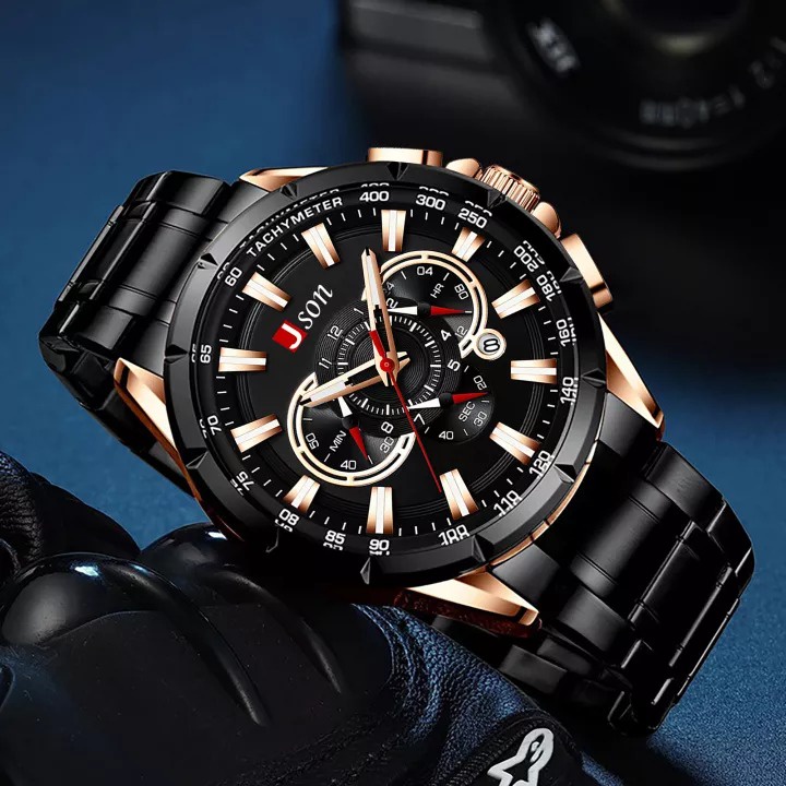 Jam Tangan Pria Merek JSON Original 100%/Jam Tangan Desain Terbaru/Tahan Karat dan anti air /Jam Tan