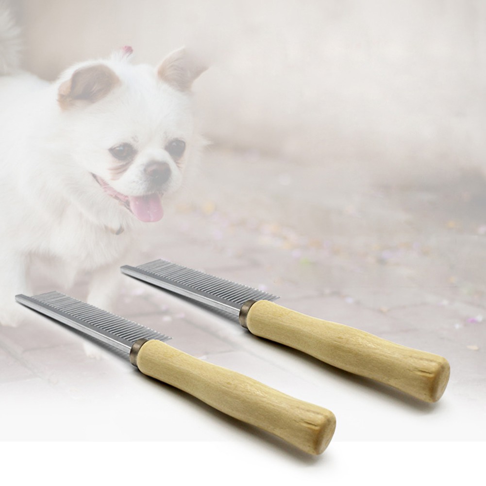 Pet Hair Grooming Trimmer Rake Comb Dog Cat Steel Pins Cleaning